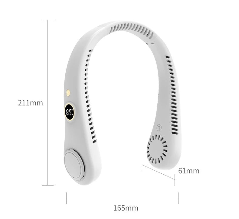 Hands-Free Neck Fan | 3-Speed Bladeless Cooling | Outdoor & Office