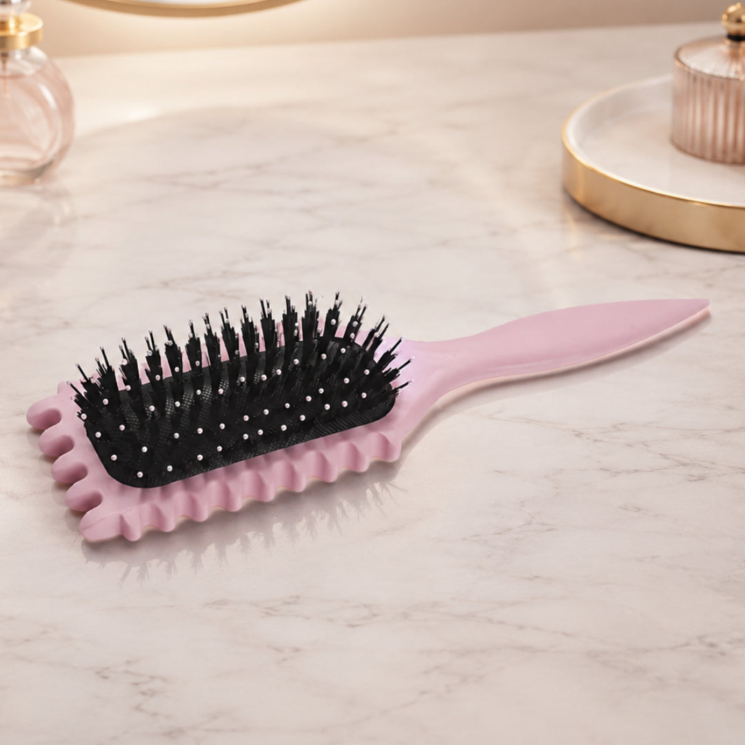 Curl Styling Brush | Edge Grooves & Clumping | Travel & Vanity