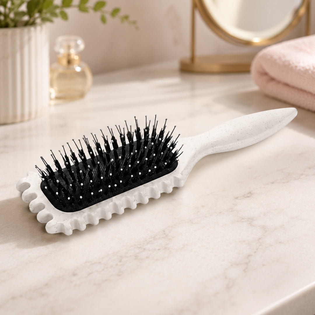 Curl Styling Brush | Edge Grooves & Clumping | Travel & Vanity