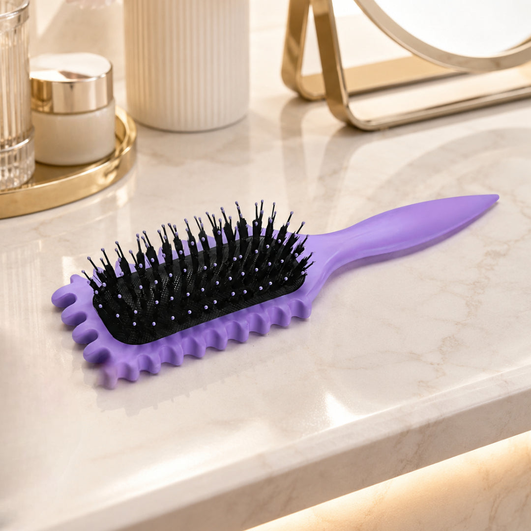Curl Styling Brush | Edge Grooves & Clumping | Travel & Vanity