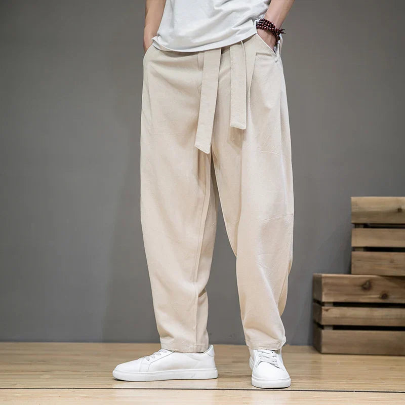 Men's Loose Tie-Waist Trousers