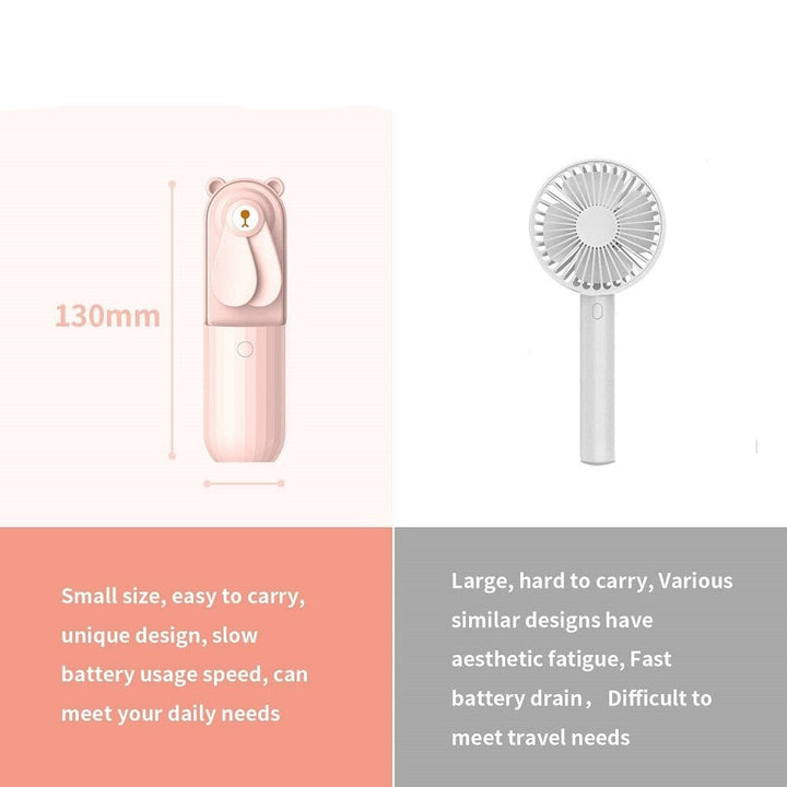 Portable Bear Pocket Fan - Rechargeable Handheld Mini Cooling Fan