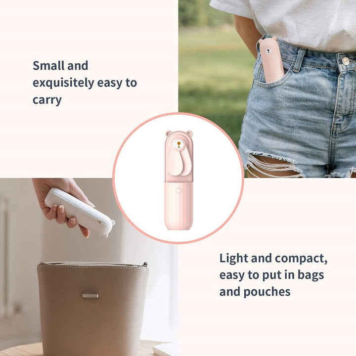 Portable Bear Pocket Fan - Rechargeable Handheld Mini Cooling Fan
