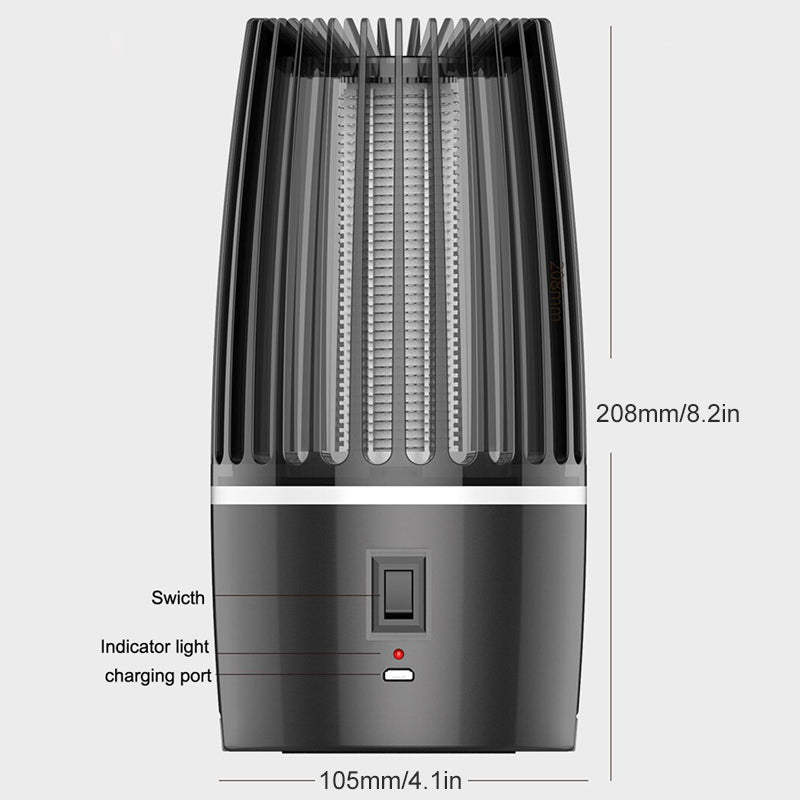Mosquito Killer │ USB Rechargeable Bug Zapper │ Bedroom, Patio & Tent │ Black