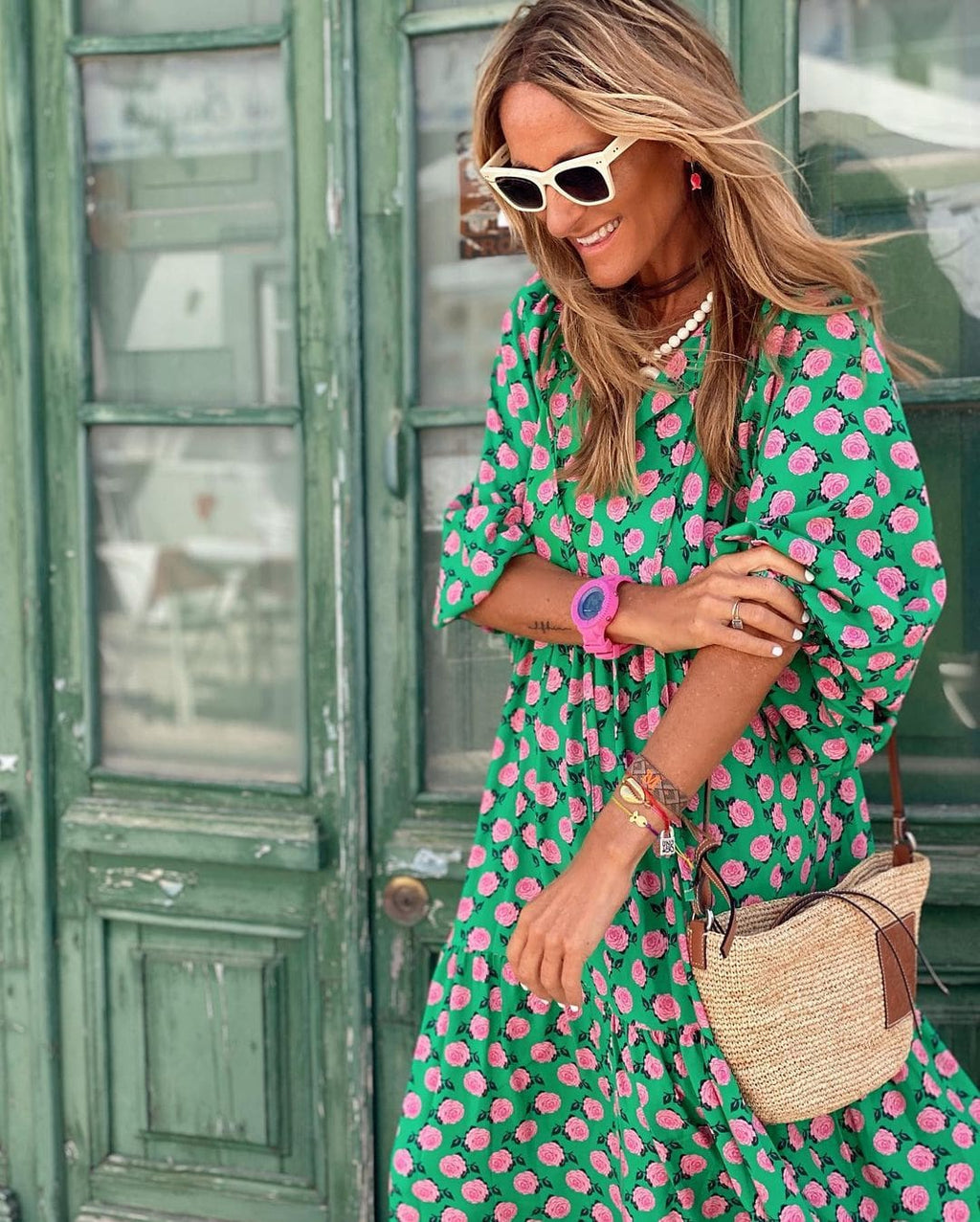 Women's Geometric Print Maxi Dress
