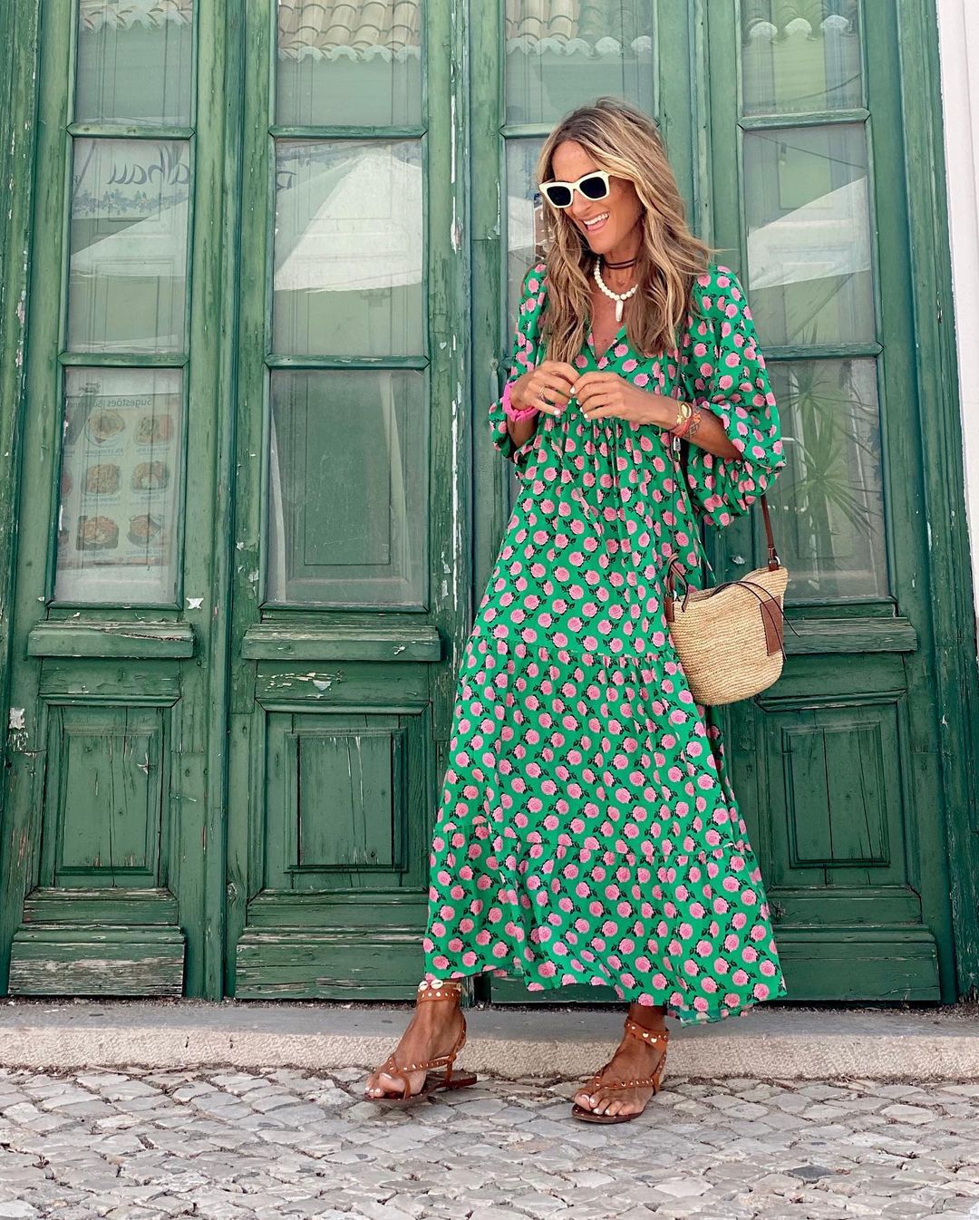 Women's Geometric Print Maxi Dress