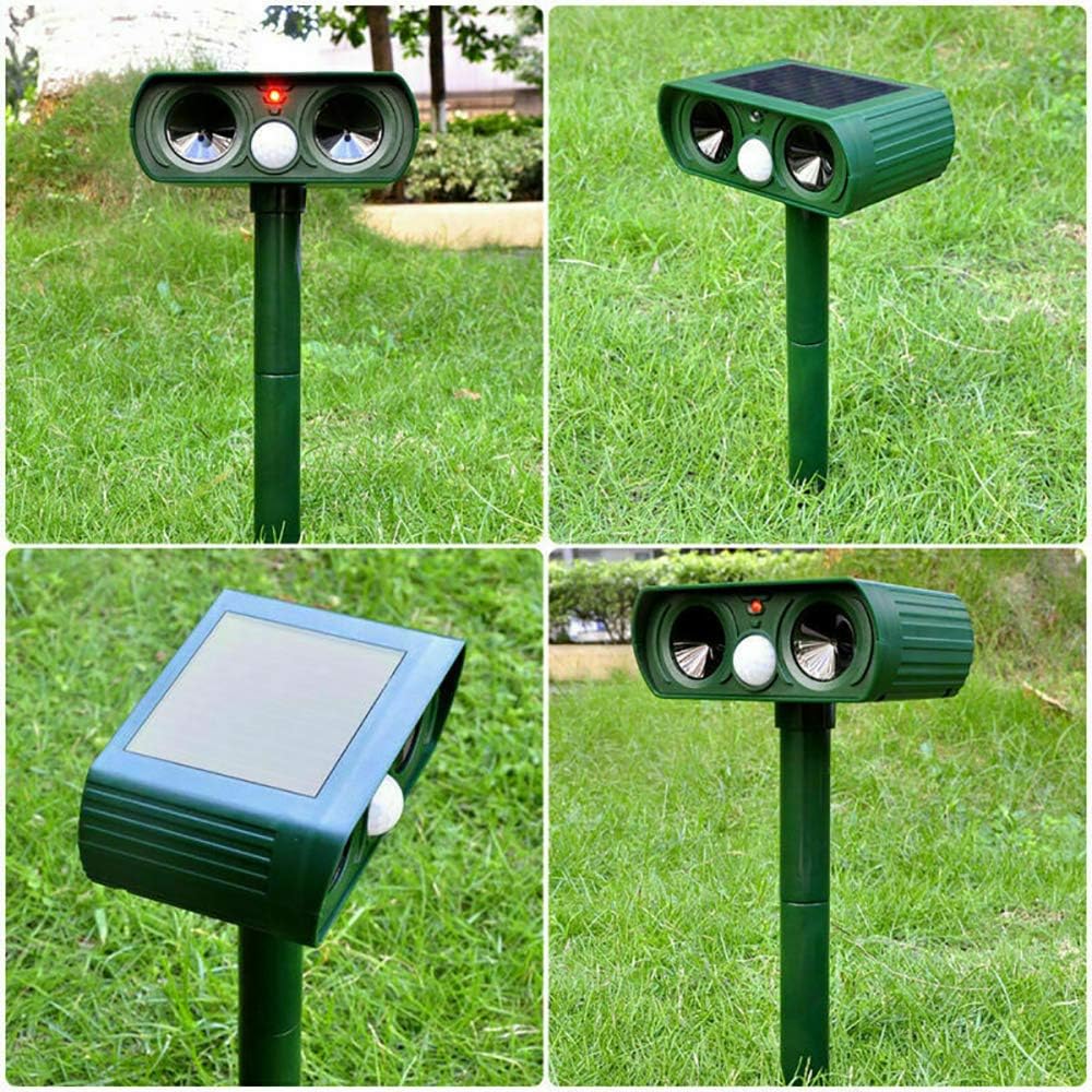 Solar Ultrasonic Outdoor Animal Repeller Garden Pest Control Device
