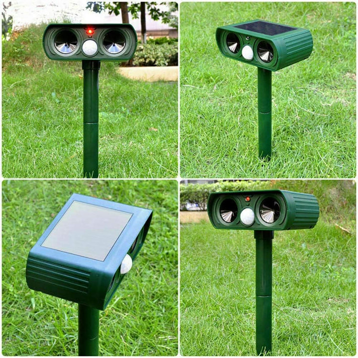 Solar Ultrasonic Outdoor Animal Repeller Garden Pest Control Device