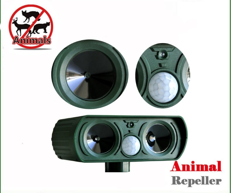 Solar Ultrasonic Outdoor Animal Repeller Garden Pest Control Device