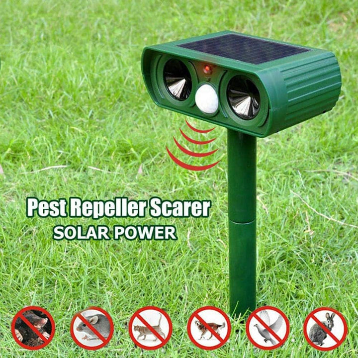 Solar Ultrasonic Outdoor Animal Repeller Garden Pest Control Device