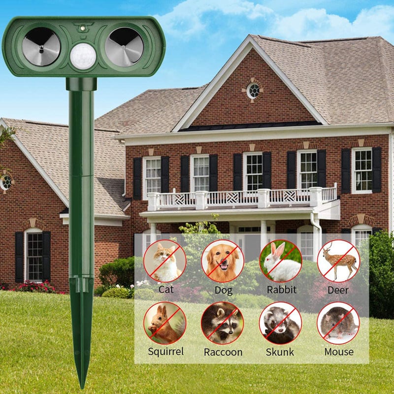 Solar Ultrasonic Outdoor Animal Repeller Garden Pest Control Device