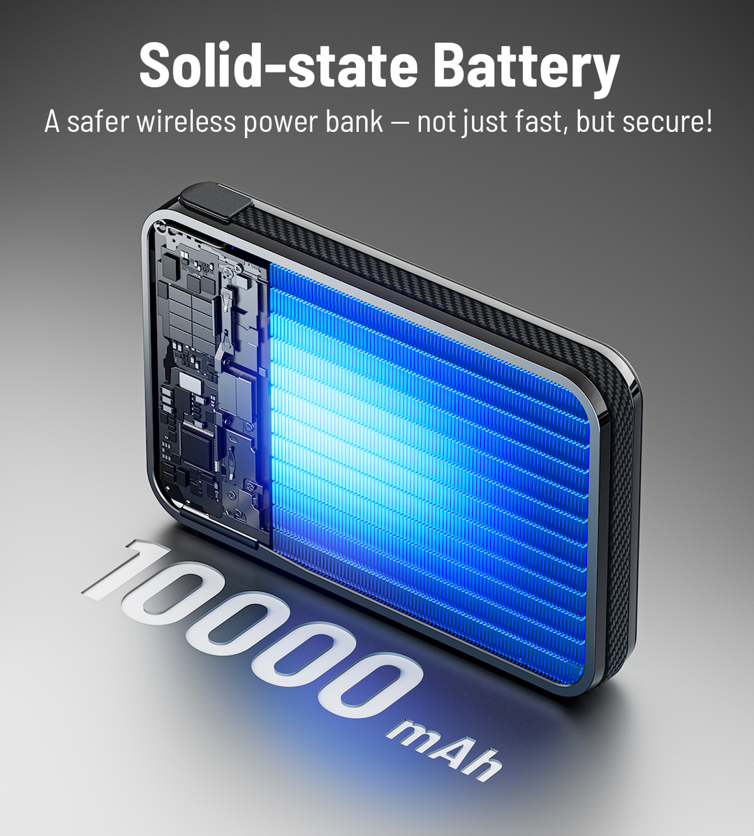 Magnetic Power Bank | Kickstand 10000mAh Fast Power | Travel & Desk | Black