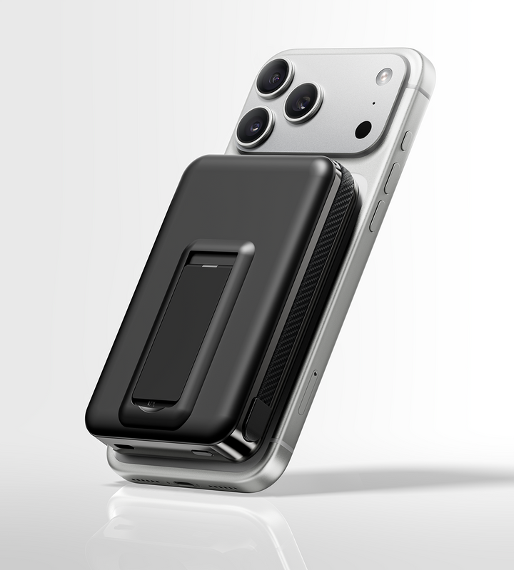 Magnetic Power Bank | Kickstand 10000mAh Fast Power | Travel & Desk | Black
