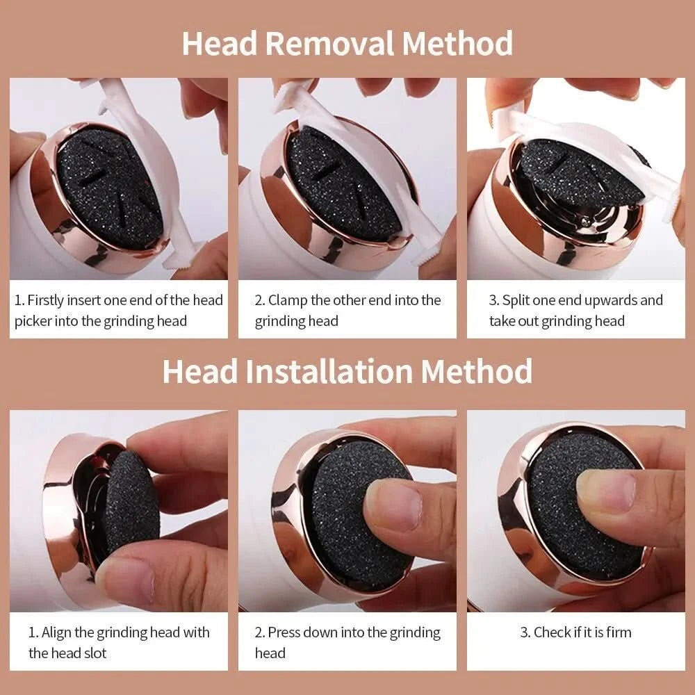 Callus Remover Foot File │ Rechargeable LED │ Home Pedicure │ White