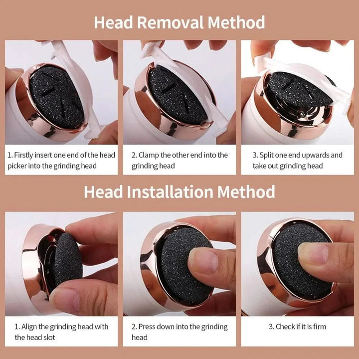 Callus Remover Foot File │ Rechargeable LED │ Home Pedicure │ White