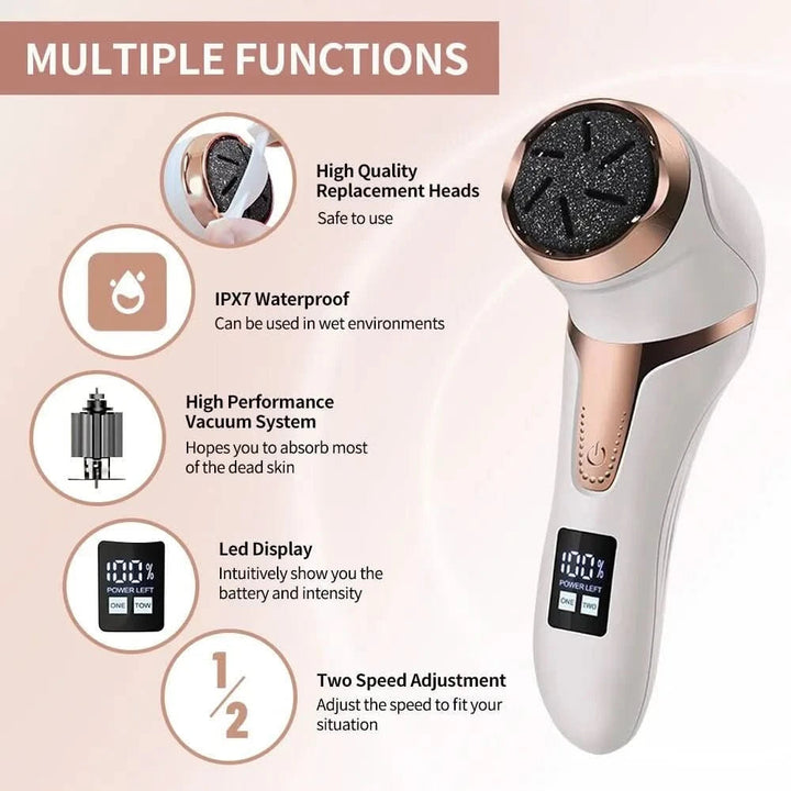 Callus Remover Foot File │ Rechargeable LED │ Home Pedicure │ White