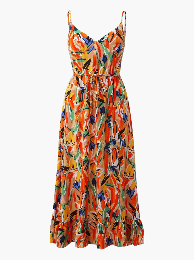 Women's Floral Spaghetti Strap Midi Dress