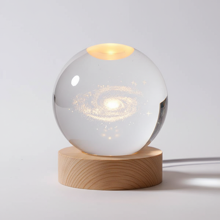 Cosmic Glow Crystal Orb LED Lamp