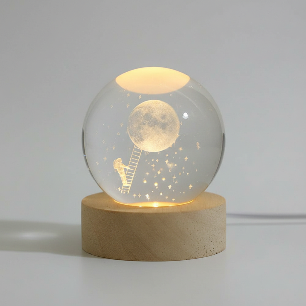 Cosmic Glow Crystal Orb LED Lamp