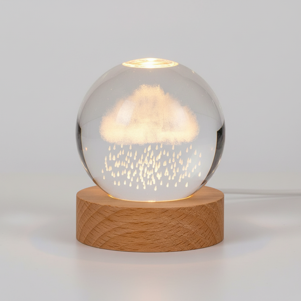 Cosmic Glow Crystal Orb LED Lamp