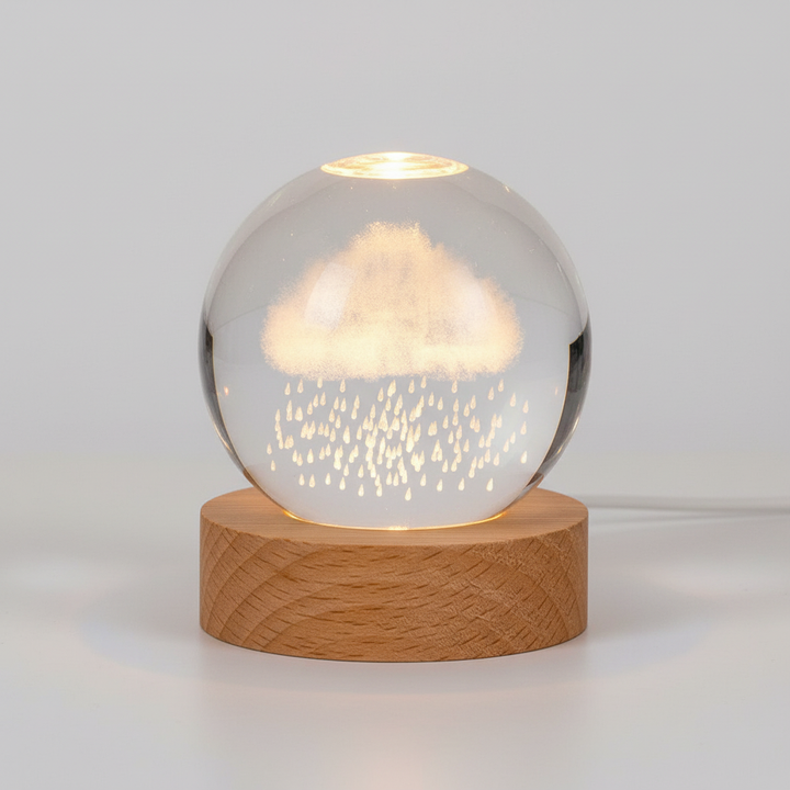Cosmic Glow Crystal Orb LED Lamp