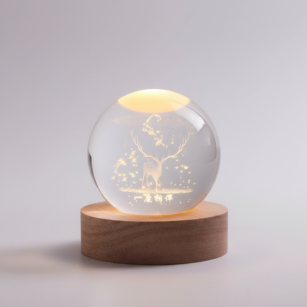 Cosmic Glow Crystal Orb LED Lamp