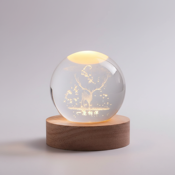 Cosmic Glow Crystal Orb LED Lamp