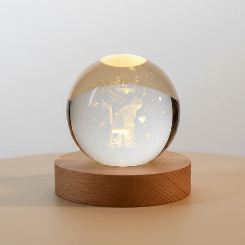 Cosmic Glow Crystal Orb LED Lamp