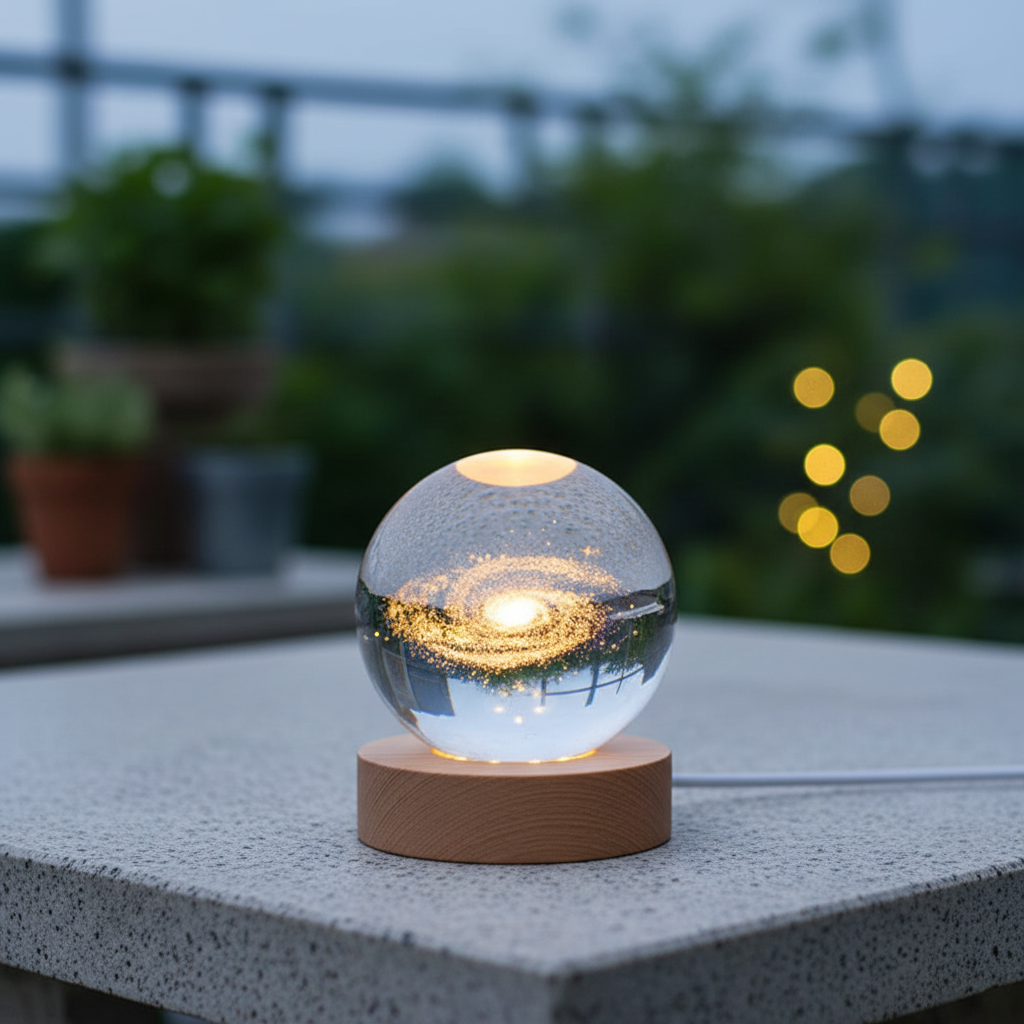 Cosmic Glow Crystal Orb LED Lamp