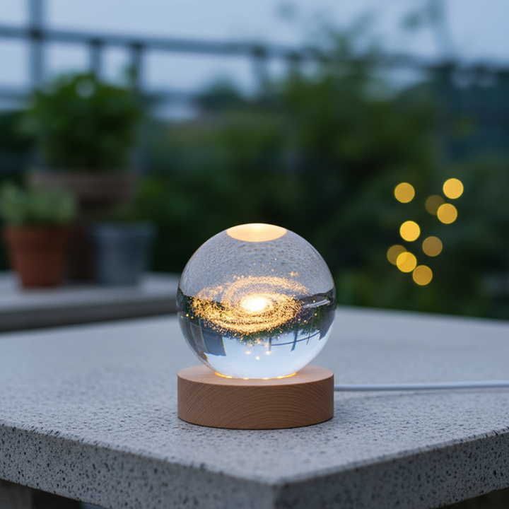 Cosmic Glow Crystal Orb LED Lamp