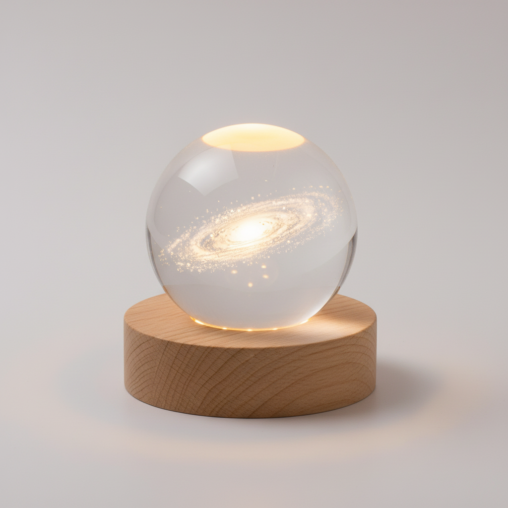 Cosmic Glow Crystal Orb LED Lamp