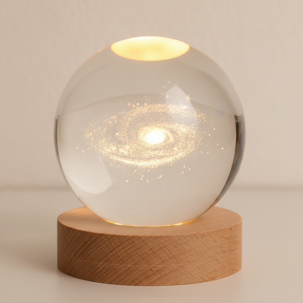 Cosmic Glow Crystal Orb LED Lamp