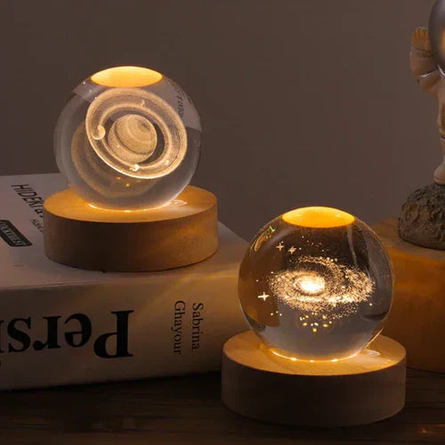 Cosmic Glow Crystal Orb LED Lamp
