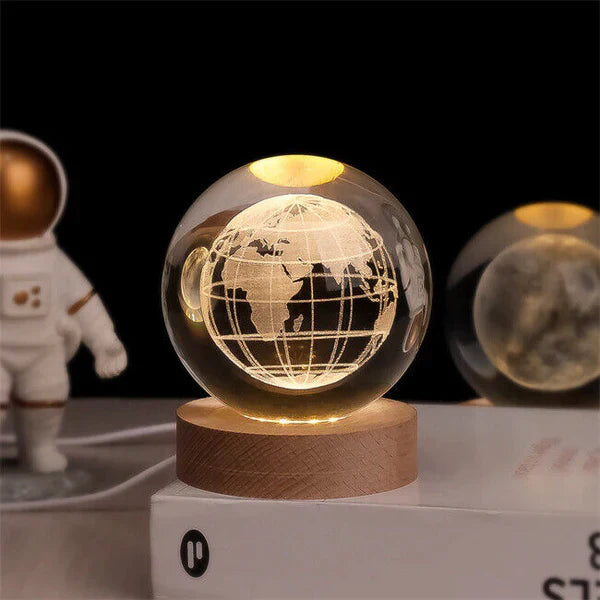 Cosmic Glow Crystal Orb LED Lamp