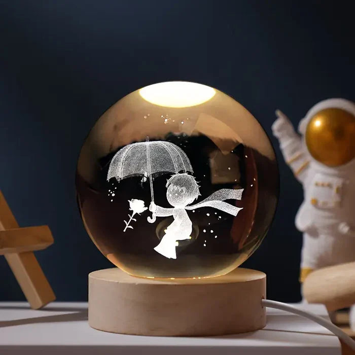 Cosmic Glow Crystal Orb LED Lamp