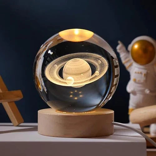 Cosmic Glow Crystal Orb LED Lamp