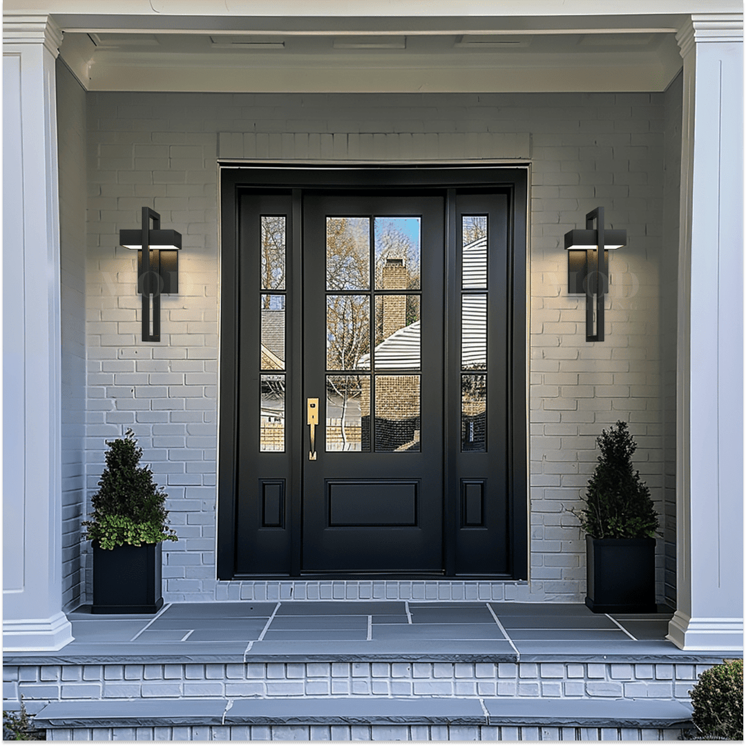 Modern Geometric LED Outdoor Wall Sconce Architectural Entryway Light