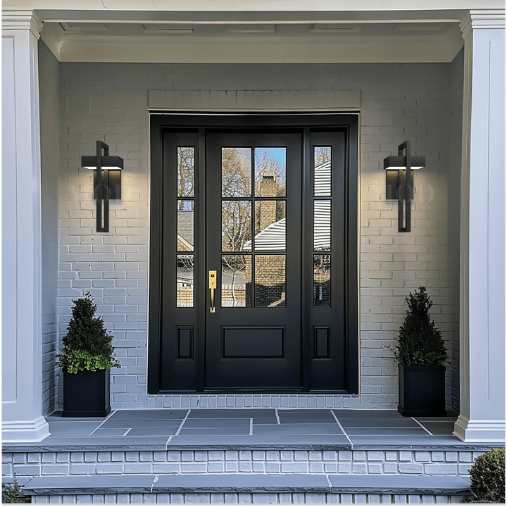 Modern Geometric LED Outdoor Wall Sconce Architectural Entryway Light