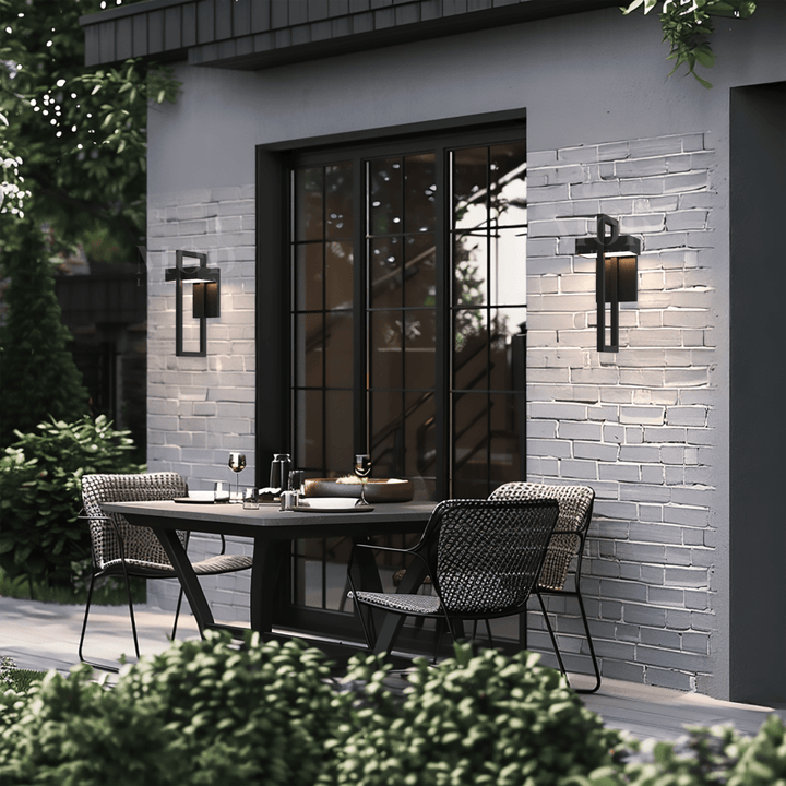 Modern Geometric LED Outdoor Wall Sconce Architectural Entryway Light