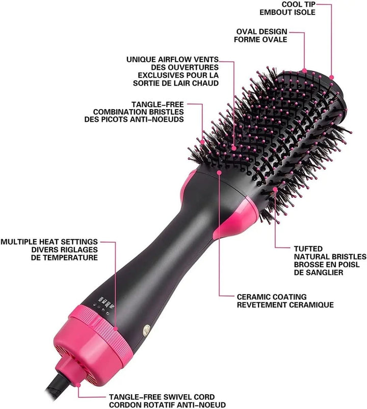 Hair Dryer Brush | Ionic Volumizer Styler | Vanity Routine | Black
