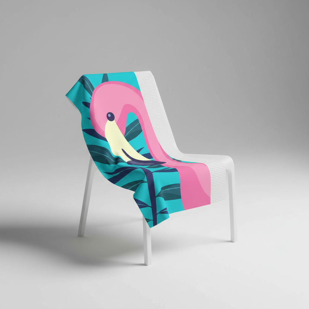 Microfibre Beach Towel - Flamingo Towel