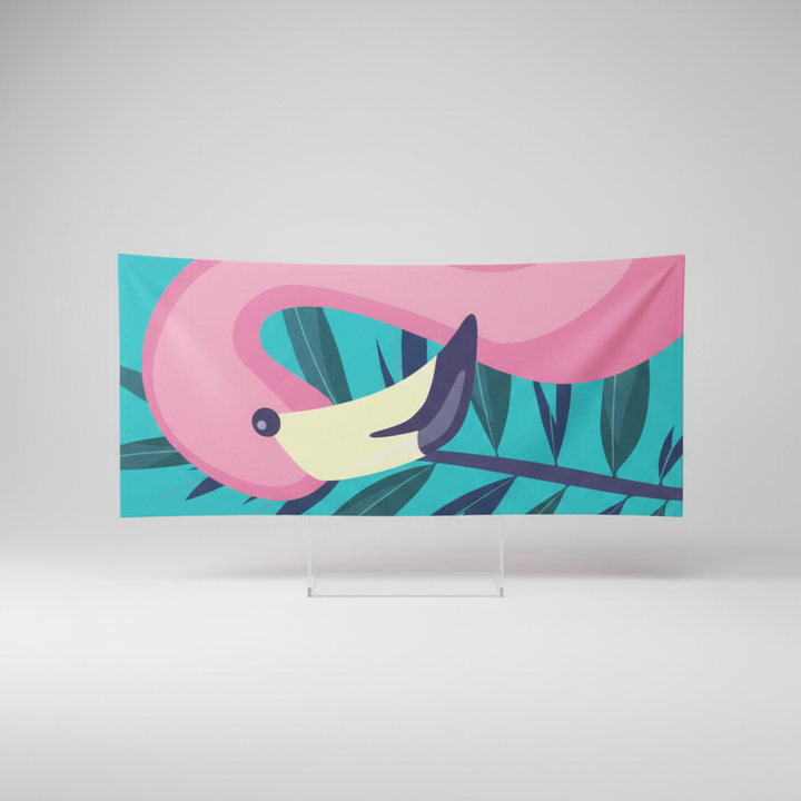 Microfibre Beach Towel - Flamingo Towel
