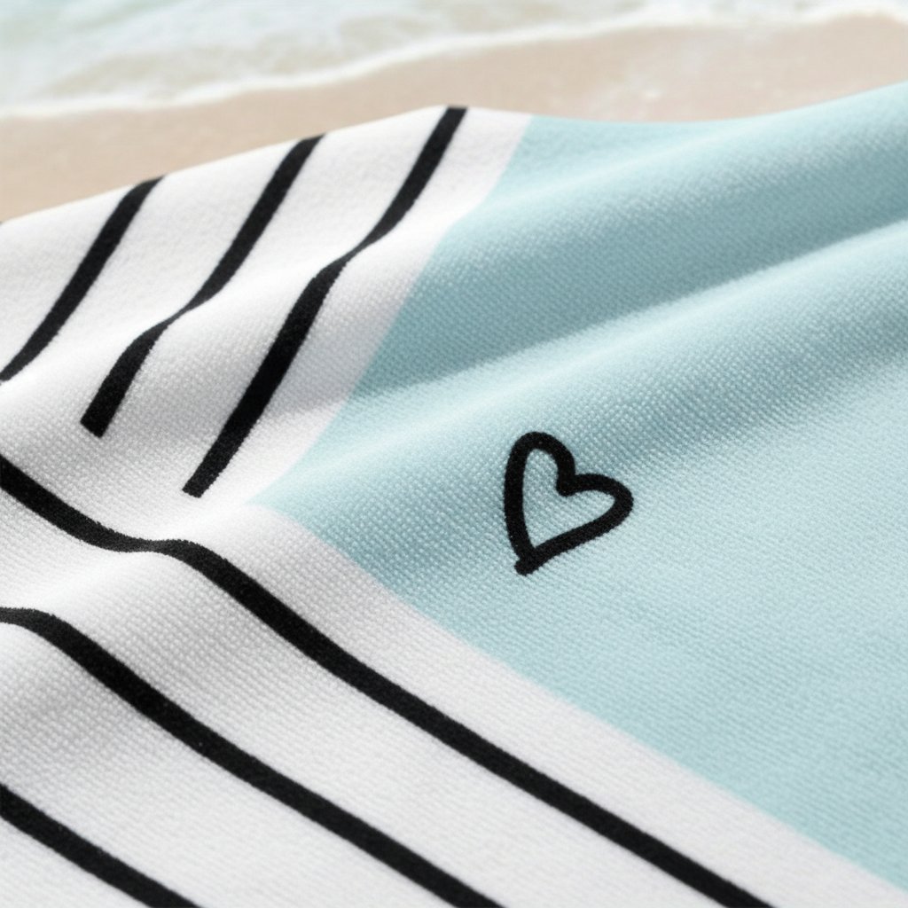 Striped Beach Towel | Soft Quick Dry | Beach & Lounge | Light Blue