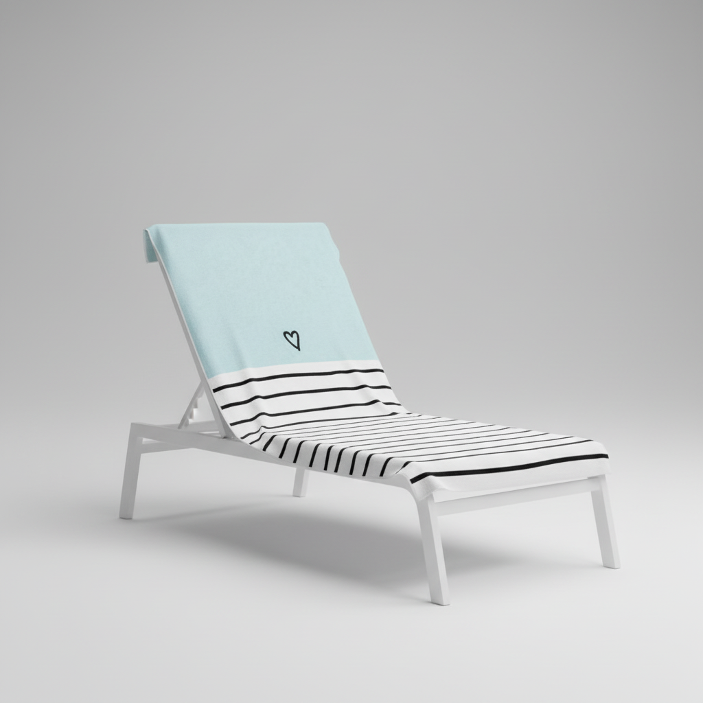 Striped Beach Towel | Soft Quick Dry | Beach & Lounge | Light Blue