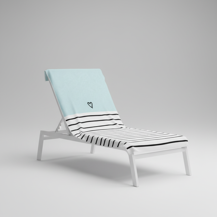 Striped Beach Towel | Soft Quick Dry | Beach & Lounge | Light Blue