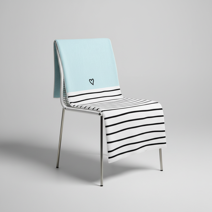 Striped Beach Towel | Soft Quick Dry | Beach & Lounge | Light Blue