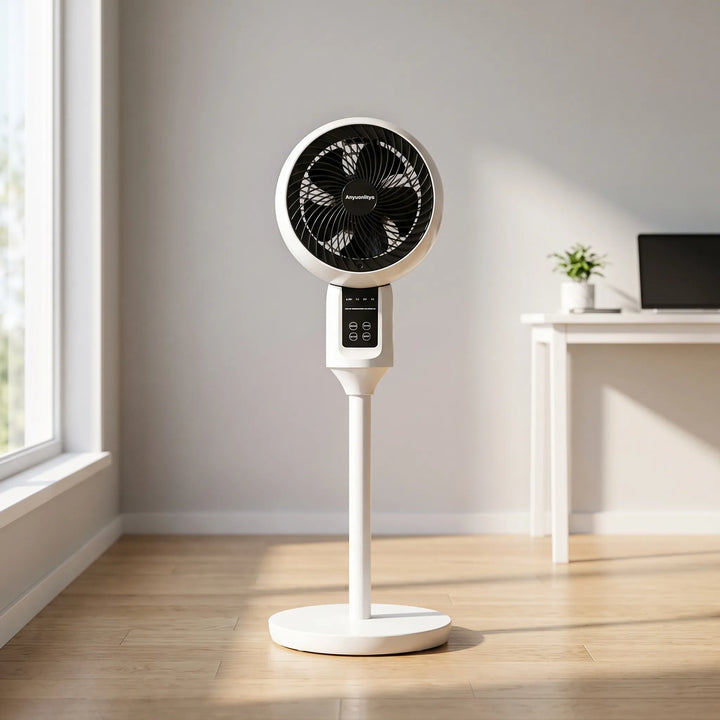Quiet Pedestal Fan | Remote & Quiet Airflow | Bedroom & Office | White
