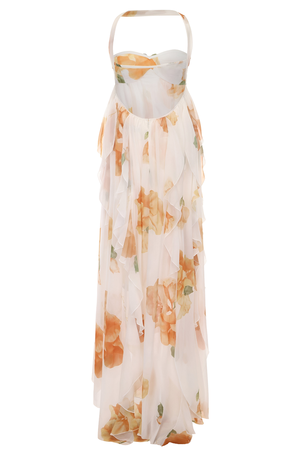 Covernorth Women’s Floral Silk Chiffon Maxi Dress