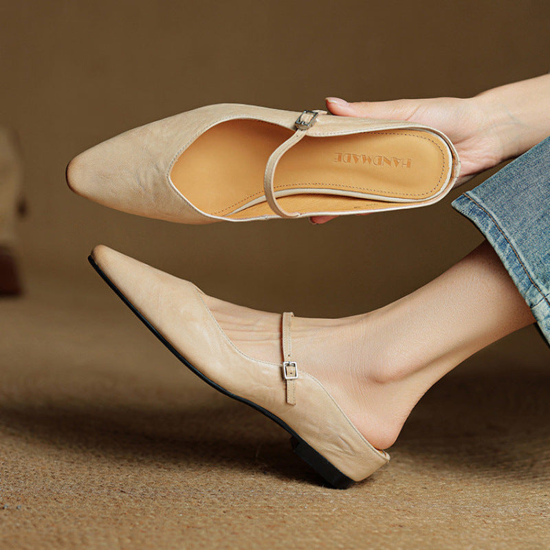 Women's Pointed-Toe Mary Jane Mules
