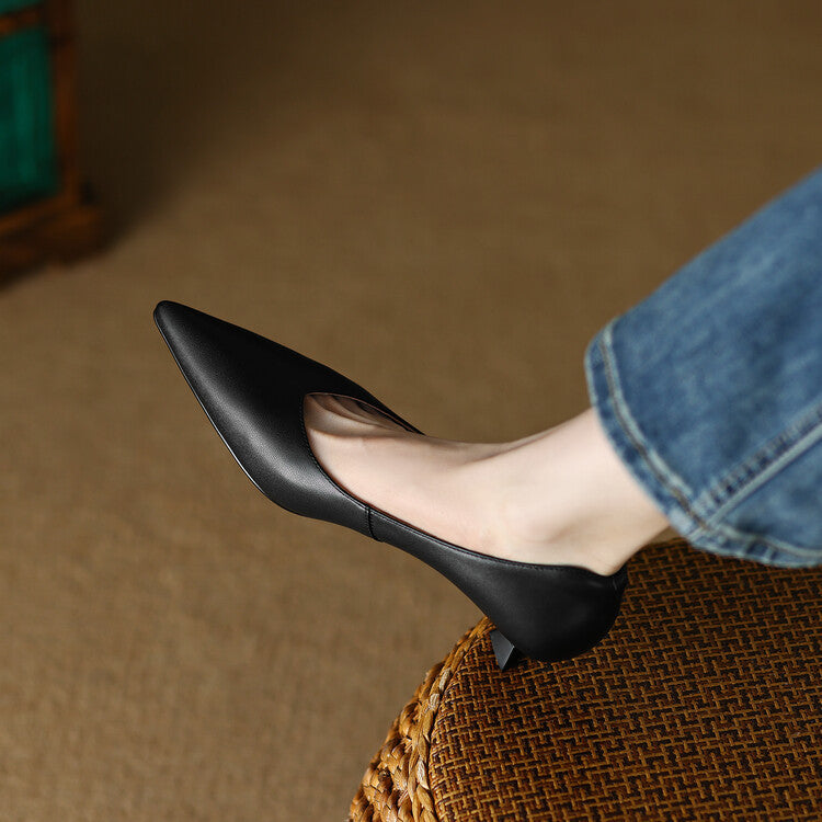 Women's Pointed Toe Kitten Heel Pumps